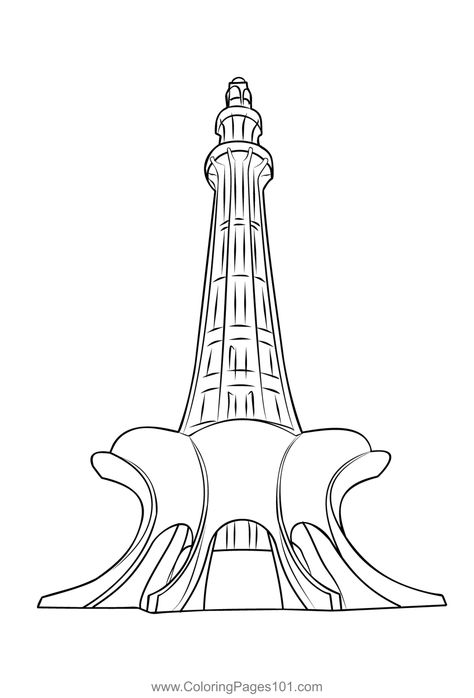 Minar e pakistan Minar E Pakistan Sketch, Minare Pakistan Drawing, Minar E Pakistan Drawing, Pakistan Flag Drawing, Minare Pakistan, Pakistan Resolution Day, Pakistan Pictures, 3d Typography Design, Pakistan Art