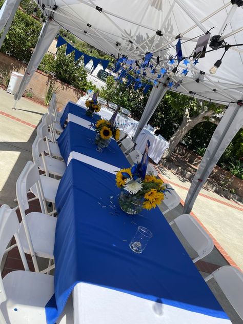 Royal Blue And White Graduation Party, Royal Blue Graduation Party, White Graduation Party, Blue Graduation Party, Graduation Party Pictures, Blue Graduation, Graduation 2024, Party Pictures, Grad Party