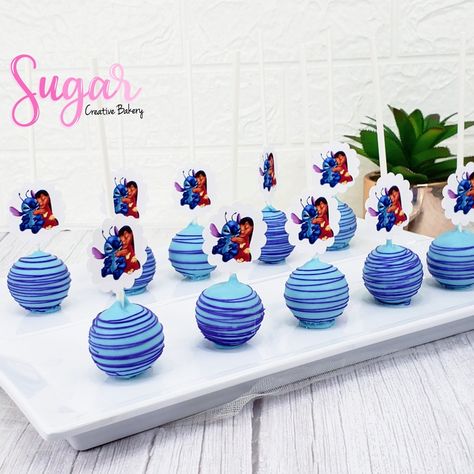 Lilo and stitch cake pops cake @sugarcreativebakery #sugarcreativebakery Stitch Cake Popsicle, Stitch Cake Pops Ideas, Stitch Birthday Cake Pops, Lilo And Stitch Cakepops, Stitch Dessert Table, Stitch Cakepops, Lilo And Stitch Party Food, Lilo And Stitch Cake Pops, Lilo And Stitch Food Ideas