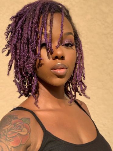 Purple Dreads, Loc Inspiration, Beautiful Dreadlocks, Short Locs Hairstyles, Dyed Hair Inspiration, Dreads Styles, Dreadlock Hairstyles, Locs Hairstyles, Hair Journey