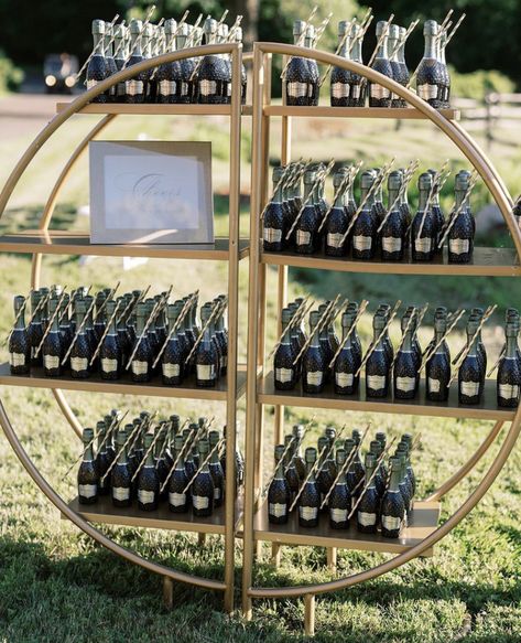 Champagne Wedding Drinks, Champagne Shelf Display Wedding, Champagne Bottle Display, Welcome Drink Display, Champagne Stand Wedding, Champagne Fountain Wedding, Champagne Table Display, Champagne Table Wedding, Drink Display For Party