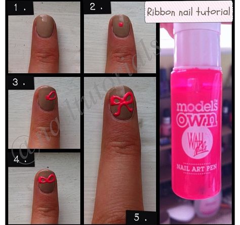 Cute and easy nail bow tutorial! Comment if you want a tutorial for something 👇👇 Nail Bow Tutorial, How To Make A Bow On Nails, Bow Nail Tutorial, How To Draw Bow On Nails, How To Paint A Bow On Nails, How To Do A Bow On Nails, Bow Nail Art Tutorial, How To Draw A Bow On Nails, Girly Coquette Aesthetic