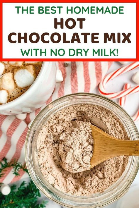 Hot Chocolate Mix Recipes Dry, Diy Hot Cocoa Mix, Diy Hot Chocolate Mix, Dairy Free Hot Chocolate, Hot Cocoa Mix Recipe, Hot Chocolate Mix Recipe, Homemade Dry Mixes, Homemade Hot Chocolate Mix, Diy Hot Cocoa