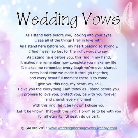 Renewing Marriage Vows Quotes by @quotesgram Vows To Husband, Wedding Vows That Make You Cry, Romantic Wedding Vows, Vows Quotes, Vow Examples, Wedding Vows To Husband, Wedding Vows Renewal, Marriage Vows, Future Mrs