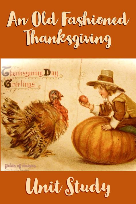 An Old Fashioned Thanksgiving FREE Unit Study !  Read the story of the Bassett children's  eventful Thanksgiving...and other holiday short stories by Louisa May Alcott.  Lots of ideas for Thanksgiving grammar, math, and science activities;  as well as decorations, recipes, and family gratitude devotions.  FREE Thanksgiving Unit Study  Fields of Daisies Charlotte Mason Thanksgiving, Russia Homeschool Unit, Thanksgiving Lapbook Free, Homeschool Thanksgiving Unit Study, Thanksgiving Unit Study Homeschool, Fall Unit Study Homeschool, Christmas Unit Study Homeschool, Thanksgiving Homeschool Ideas, Autumn Homeschool