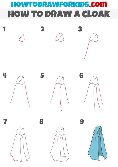 how to draw a cloak step by step How To Draw Cloak, How To Draw A Jacket Step By Step, How To Draw Clothes Step By Step Easy, How To Draw A Cloak, How To Draw A Cape, How To Draw A Dress Step By Step Easy, How To Draw Clothes Step By Step, English Drawing, Draw Clothes