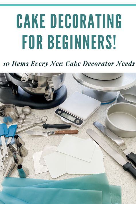 New to cake decorating? Check out this post full of cake decorating tools you must have to get started! Decorating For Beginners, 10 Cake, Piping Design, Cake Decorating For Beginners, Decorating 101, Sea Cakes, Cake Decorator, How To Make Cupcakes, Cake Supplies