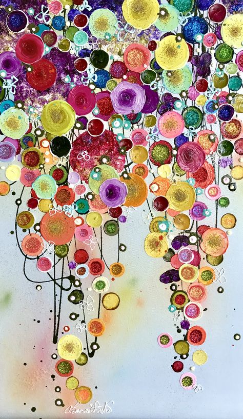 Interior Design Art Deco, Flower Meadows, Collage Des Photos, Soyut Sanat Tabloları, Abstract Flower Painting, Dot Art Painting, Circle Art, Alcohol Ink Art, Interior Design Art