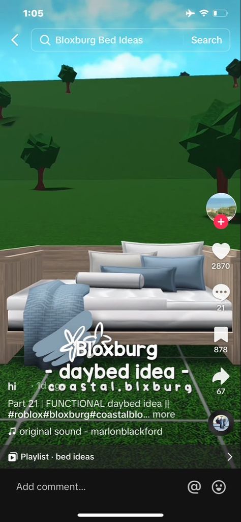 Bloxburg Beach House Layout Ideas, Daybed Bloxburg, Tsitp House Bloxburg, Coastal Room Ideas Bloxburg, Coastal Bloxburg Mansion, Bloxburg Walkway Ideas, Waterpark Bloxburg Decal Codes, Beachy Bloxburg House Layouts, Costal Room Bloxburg