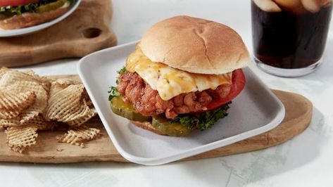 Copycat Chick-Fil-A Spicy Deluxe Chicken Sandwich Recipe - Food.com Chick Fil A Sandwich Recipe, Chick Fil A Recipe, Chicken Sandwich Recipe, Copycat Chick Fil A, Spicy Grilled Chicken, Grilled Chicken Recipe, Spicy Fried Chicken, Cooking Substitutions, Chicken Sandwich Recipes