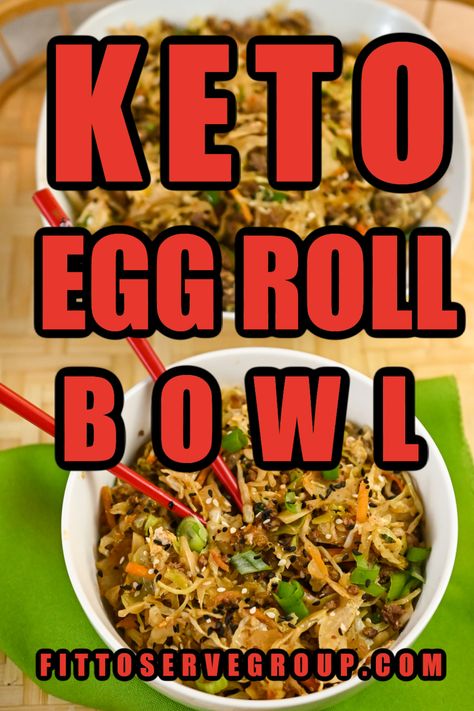 Deconstructed Egg Roll, Keto Egg Roll, Egg Roll Bowl, Low Carb Meats, Banting Recipes, Eggroll In A Bowl, Egg Roll In A Bowl, Shredded Cabbage, Low Carb Dinner Recipes