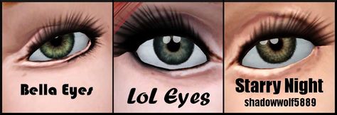 Mod The Sims - Bella, LoL, and Starry Night Eyes: Defaults and Contacts Gimp Brushes, Sims 3 Cc Finds, Types Of Eyes, Electronic Art, Sims 3, The Sims, Starry Night