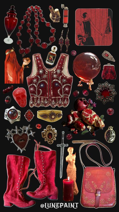 Apothecary, witchy, Wicca, vintage witch, Persephone, pomegranate, garnet jewelry, vintage 70s boots, vintage 70s leather purse, pools of light, 1920s fashion, dark academia, gothic. Aesthetic and style inspo Fashion Dark Academia, Persephone Pomegranate, 70s Boots, Dark Academia Gothic, Fashion Dark, Vintage Witch, Boots Vintage, Gothic Aesthetic, Garnet Jewelry