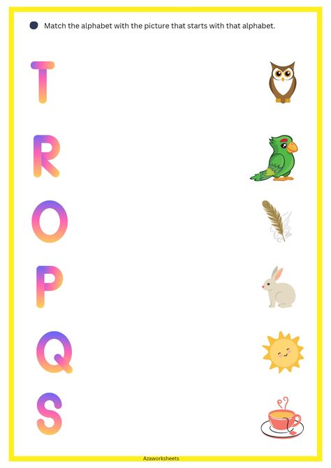 Free printable worksheets for preschoolers and nursery students... Match The Same Letter Worksheet, Match The Alphabet With Picture, Prenursery Worksheet, Preschool English Worksheets For Kids, Nursery Worksheets Preschool English, Abcd Chart, Printable Worksheets For Preschoolers, Alphabet With Pictures, Worksheet For Nursery Class