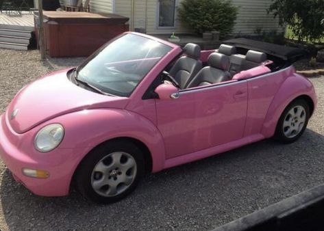 Pink Advertising, Pink Vw Beetle, Pink Vehicles, Pink Volkswagen Beetle, Volkswagen Convertible, Pink Beetle, Vw Beetle Convertible, Pink Cars, Barbie Car