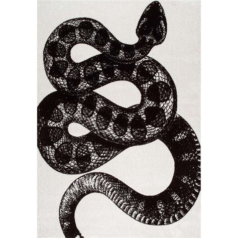 nuLOOM Thomas Paul Serpent Black & White 5 x 8 Area Rug Loom Animals, Affordable Rugs, Animal Icon, Animal Prints Pattern, Snake Design, Cotton Area Rug, Area Rug Sizes, Rugs Usa, Cow Hide Rug