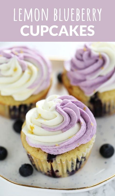 Lemon Blueberry Cupcakes, Mickey Cupcakes, Lemon And Blueberry, Food Cupcakes, Blueberry Cupcakes, Coconut Dessert, Baking Journal, Brownie Desserts, Gateaux Cake