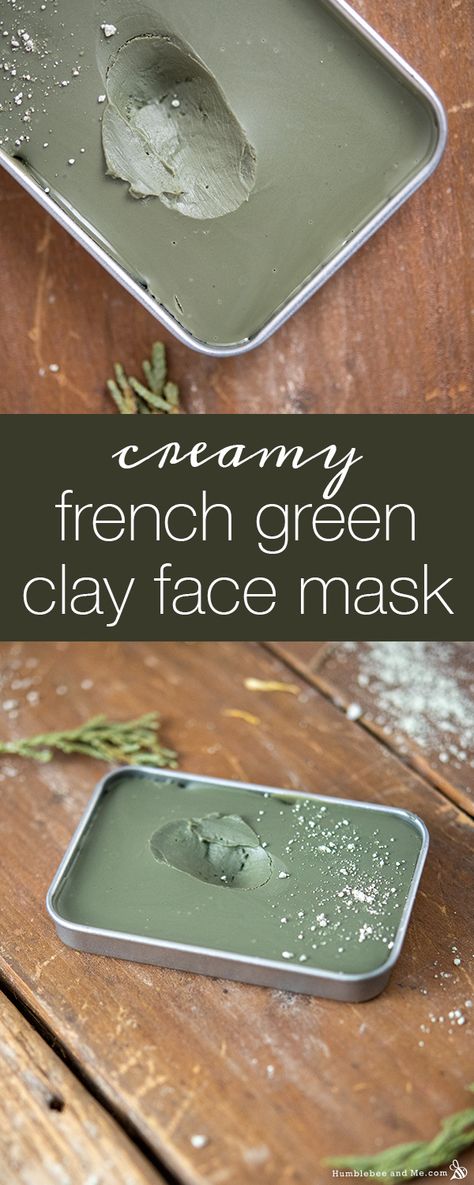 Diy Green Face Mask, Homemade Clay Face Masks, French Clay Mask, Herbal Face Masks, Diy Clay Face Mask, Diy Face Balm, Diy Clay Face Mask Recipes, Humblebee & Me, Homemade Skincare Recipe