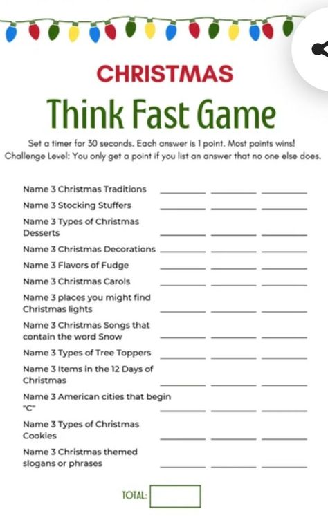 Christmas Virtual Games For Work, Office Christmas Activity Ideas, Christmas Think Fast Game, Christmas Couple Games, Games To Play On Christmas Eve, Christmas Games For Coworkers, Christmas Guessing Games, Christmas Work Games, Work Holiday Party Games