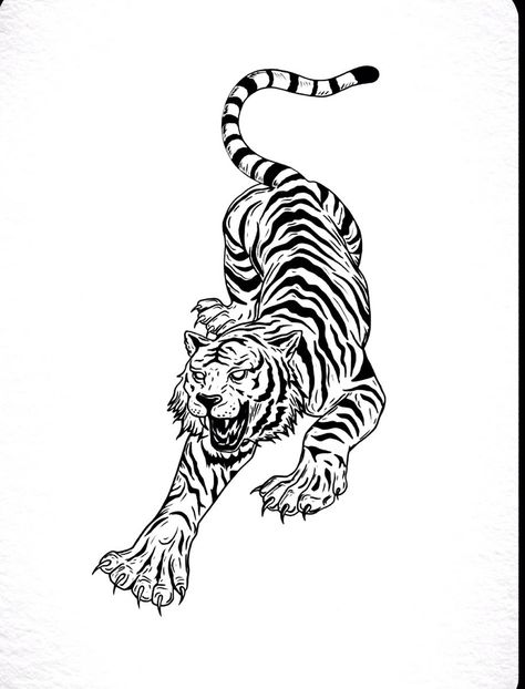 Tiger Tattoo Men, Japanese Tiger Tattoo, Minimalist Tattoo Ideas, Tiger Tattoo Design, Hello Kitty Tattoos, Shiva Tattoo Design, Geometry Tattoo, Tattoos For Black Skin, Tattoo Style Drawings