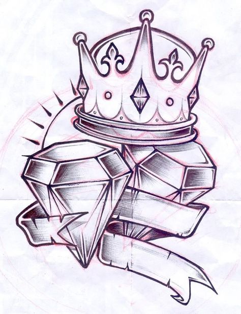 Diamond Tattoo Designs, Diamond Tattoo, Art Drawings Sketches, Tattoo Ideas, Tattoo Designs, Art Drawings, Diamonds, Crown, Tattoos