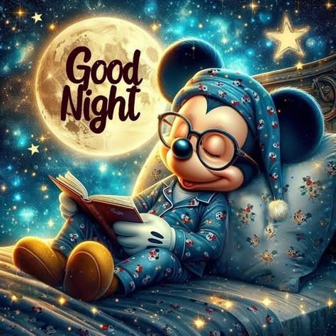 Good Night Qoutes, Mickey Mouse Illustration, Good Night Cat, Literature Poetry, Good Night Funny, Mickey Mouse Pictures, Evening Greetings, Mickey Mouse Art, Cute Good Night