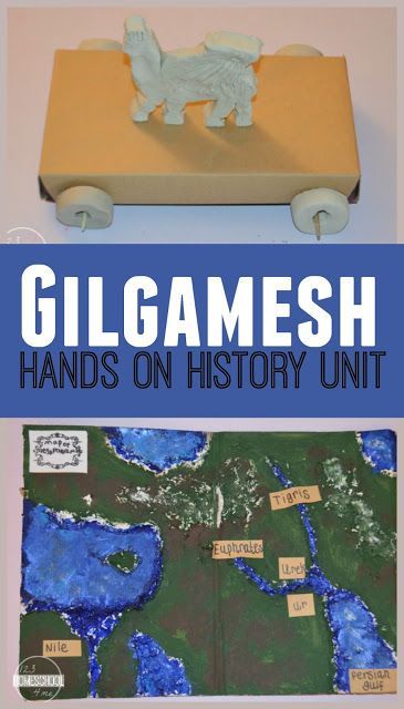 Gilgamesh - Hands on history unit for kids of all ages with lots of hands on activities (homeschool, history, kids activities) Mesopotamia Projects, Ancient History Homeschool, History Lessons For Kids, 123 Homeschool 4 Me, Epic Of Gilgamesh, 6th Grade Social Studies, Homeschool Social Studies, Homeschool Board, Ancient Mesopotamia