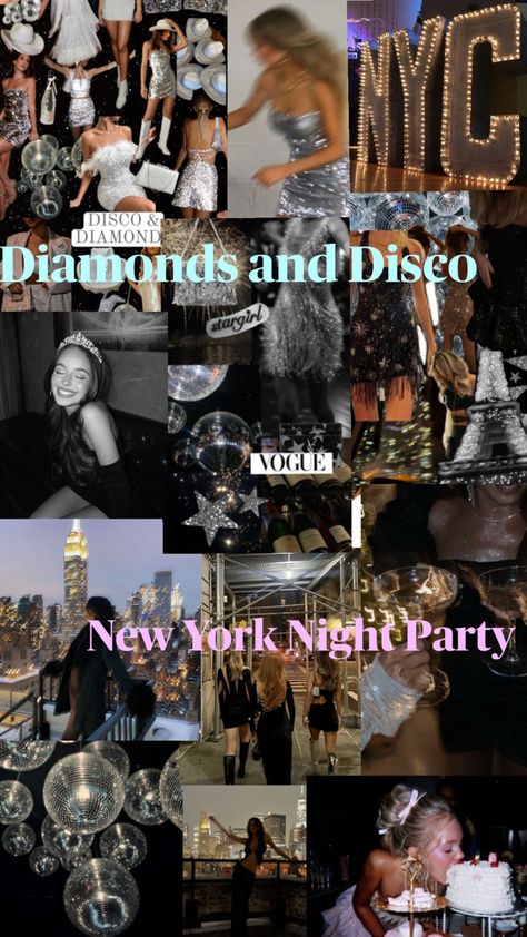 28th Birthday Theme, Disco Blackout, Luxury Birthday Party Aesthetic, Glitz And Glam Party Theme, January Birthday Party Ideas, 20 Birthday Ideas, 30th Birthday Theme, Aesthetic New Years, Sweet Sixteen Themes