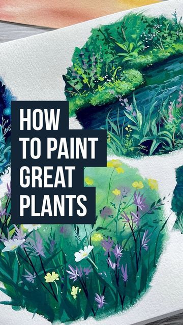 Ruth Wilshaw Gouache, Gouache Foliage, Gouache Plants, Ruth Wilshaw, Gouache Painting Tutorial, Gouache Painting Ideas, Gouache Inspiration, Gouache Painting Techniques, Nature Inspired Painting