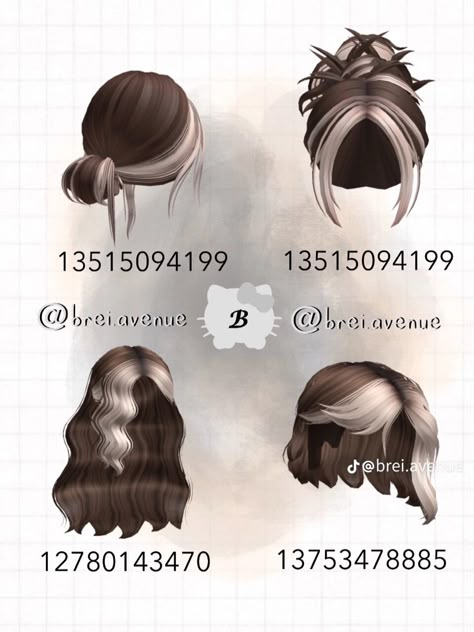 2 Tone Hair, Fete Emo, Brown Hair Roblox, Blocksburg Outfit Codes￼, Pelo Cafe, Two Toned Hair, Bloxburg Outfits, Brookhaven Codes, Bloxburg Outfit Codes