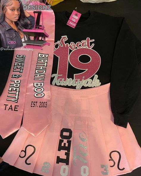 Sweater And Skirt Birthday Outfit, Sweet 16 Matching Outfits, Sweet 16 Clothes Outfits, Custom Birthday Shirts Baddie, 13 Year Birthday Outfits, Birthday 2023 Outfit, Birthday Outfit For Sweet 16, 13 Birthday Outfit Ideas Purple, Sweet 16 Outfit Ideas Party