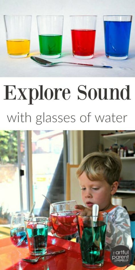 Music activities for toddlers, music activities for kids, STEAM activities  #STEAM #musiceducation #kidsmusic #outsidetheorchestra Music Theme Preschool, Music Crafts For Kids, Fun Experiments For Kids, Preschool Music Activities, Music Activities For Kids, Sound Science, Experiment For Kids, Colored Water, Music Lessons For Kids