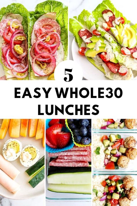 5 Easy and Healthy Whole30 Lunches to make your life easier! Whole30 Cold Lunch, Whole 30 To Go Lunches, Whole 30 Quick Lunch Ideas, Whole Thirty Lunch Ideas, Whole 30 Lunchables, Quick Easy Whole 30 Lunches, Simple Whole Food Lunches, Cold Whole 30 Lunch Ideas, Easy Whole30 Lunch