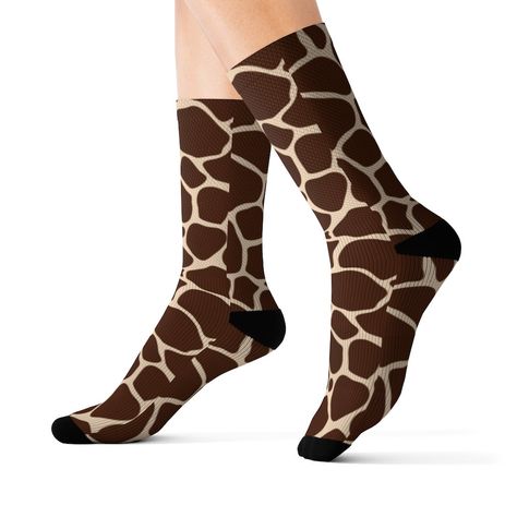 Giraffe Socks Print | Giraffe Socks | Eye-Catching Socks | Cute Socks | Socks Gift | Animal Print Socks | Socks Gifts | Socks For Women Men These high-quality socks with sublimated print provide optimum comfort with style wherever one might go - a subtle accent to complement an office look or an eye-catching statement for an extravagant outfit. NB! Dark color prints tend to make the side-seams more noticeable. .: 95% Polyester, 5% Spandex .: 3 different sizes .: Ribbed tube .: Cushioned bottoms Giraffe Clothes, Giraffe Socks, Socks Print, Animal Print Socks, Socks Gifts, Socks Cute, Socks Gift, Cute Giraffe, Religious Shirt