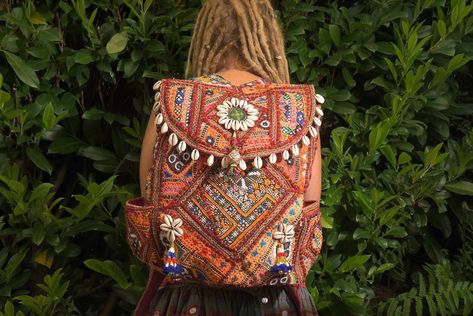 Bohemian Embroidered Banjara Backpack • Vintage patchwork backpack Patchwork Backpack, Backpack Vintage, Vintage Patchwork, Backpack Purse, Last Minute Gifts, Heavy Metal, Mother’s Day, Art Collection, Bathing Beauties