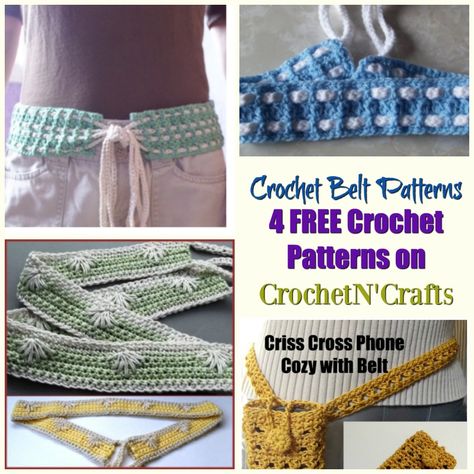 FREE crochet belt patterns on CrochetN'Crafts. These belt crochet patterns can be modified to fit both women and girls. Crochet Belt Free Pattern, Belt Crochet, Belt Patterns, Security Blanket Crochet Pattern, Crochet Projects To Sell, Yarn Tutorials, Crochet Wear, Crochet Ribbon, Crochet Belt