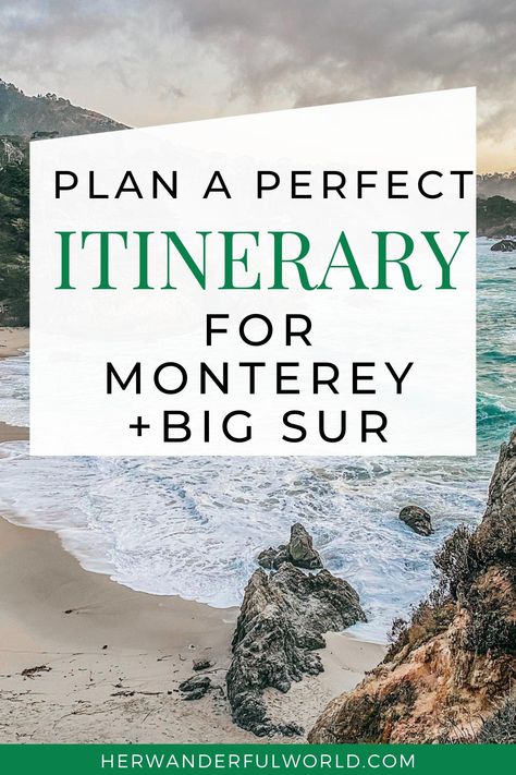 If you are planning a road trip to the coast of California, this Monterey and Big Sur itinerary is a perfect option for you! Usa Beach, Planning A Road Trip, Usa Travel Map, Road Trip Outfit, Travel Destinations Photography, Beach Destinations, Perfect Road Trip, Travel Bucket List Usa, Usa Beaches