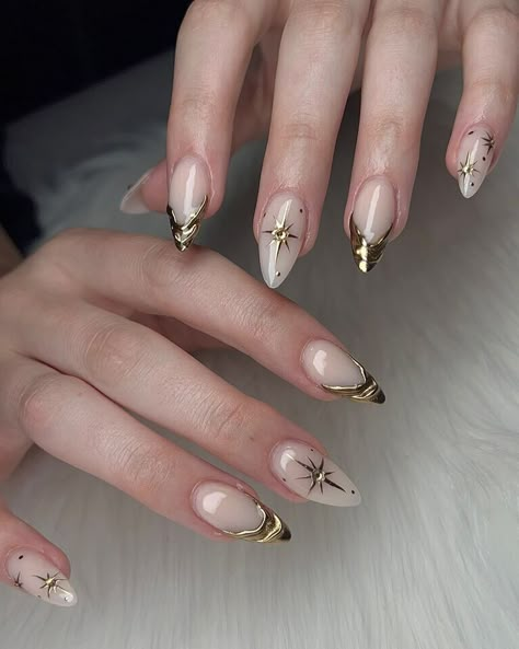 Gold Gel Nails, Gold Chrome Nails, Boho Nails, Golden Nails, Hippie Nails, Simple Gel Nails, Minimal Nails, Acrylic Nails Coffin Short, Nails Desing