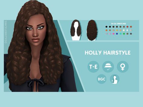 Sims 4 Long Curly Hair, Villain Clothing, Cc Shopping, Sims Medieval, Sims 4 Teen, Sims 4 Mm, Sims Four, All Hairstyles, Sims Hair