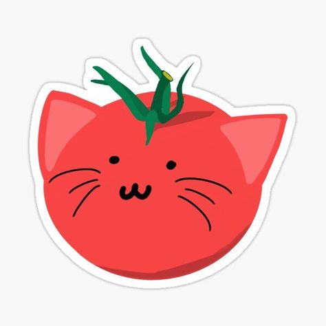 A tomato and cat merged! This is a unique design is drawn and made by leaping-doe, kawaii-cuteness, awsomepatterns, and dreamdragontreasures. Tomato Chicken, Back To School Supplies, Cat Stickers, A Pattern, Ipad Case, School Supplies, Placemats, Unique Design, Unique Designs