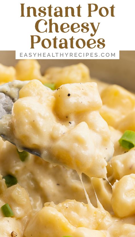 Instant Pot Cheesy Potatoes, Pressure Cooker Potatoes, Creamy Cheesy Potatoes, Cheesy Potatoes Recipe, Potato Recipes Side Dishes, Easy Side Dish, Dinner Side Dishes, Potato Side Dishes, Instant Pot Dinner Recipes