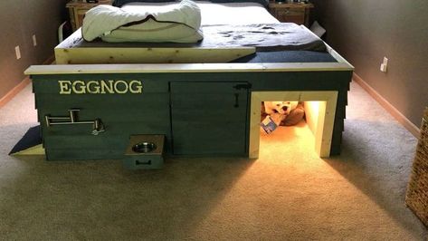 Eggnog the Bulldog Has the Coolest Custom Doghouse [Video] | The Dog People by Rover.com Dog House Ideas, Custom Dog Houses, Dog House Plans, Cool Dog Houses, Dog House Diy, Dog Pen, Dog Ramp, Dog Area, Dog Steps