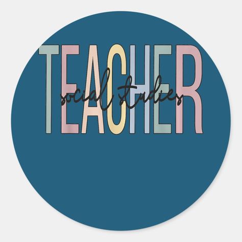 Social Studies Teachers Boho Social Studies Classic Round Sticker Usa Stickers, Social Studies Teacher, Disney Gifts, Star Wars Gifts, Cal Logo, Round Stickers, Social Studies, Sign Poster, Free Design