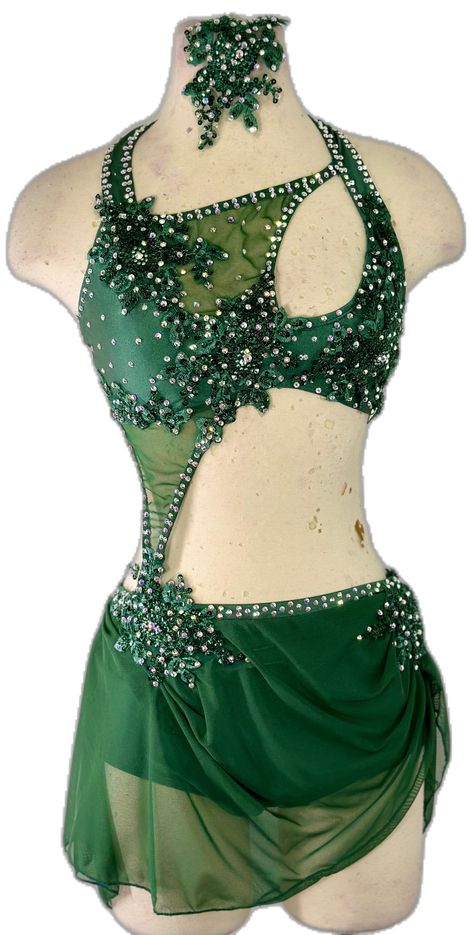 Green Dance Costume, Dance Costume Lyrical, Solo Dance Costumes, Solo Dance, Costume Green, Pawleys Island Sc, Contemporary Dance Costumes, Custom Dance Costumes, Dance Competition Costumes