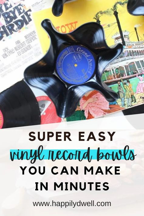 Easy Vinyl Record Bowls Vinyl Record Bowls, Record Bowl, Ali Michael, Oven Safe Bowls, Record Bowls, Thrifty Diy, Old Records, Diy Bowl, Record Art