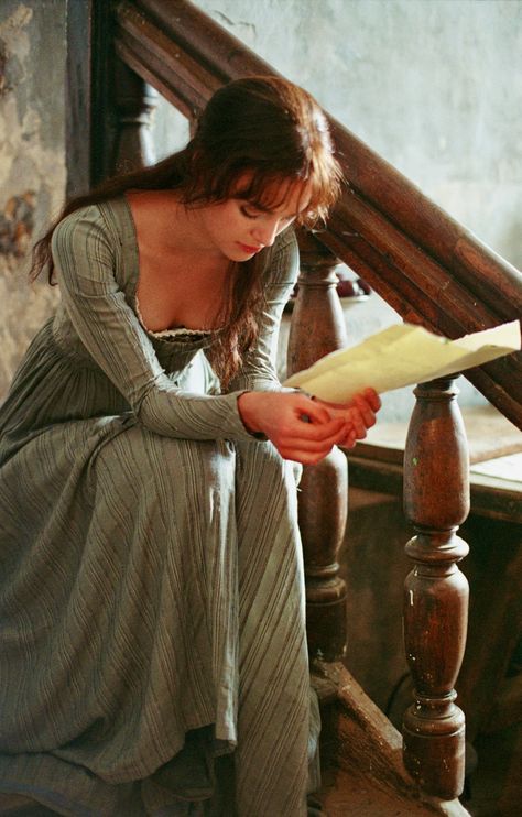 Pride & Prejudice 2005 Pride And Prejudice, A Book, A Woman, Stairs, Reading