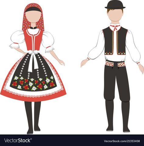 Czech National Costume, Spain National Costume, Czech Clothing, Republic Symbol, Czech Illustration, Czech Culture, Republika Srpska, Place Branding, Map Logo