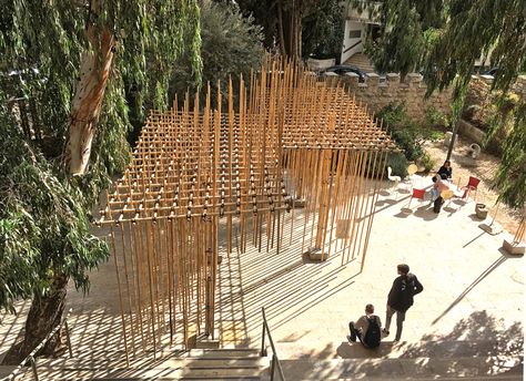 bezalel Bamboo Pavilion, 3d Printing Architecture, Henning Larsen, Modern Architecture Interior, Bamboo Structure, Bamboo Architecture, Pavilion Design, Bamboo Art, Garden Festival