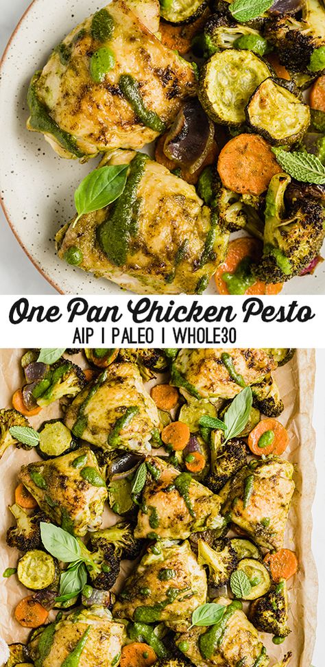 Pesto With Vegetables, Aip Recipes Dinner, Aip Dinners, Aip Chicken, Aip Protocol, Aip Dinner, Aip Foods, Paleo Pesto, Aip Diet Recipes