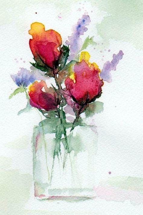 Anne Duke Watercolour Florals, 강아지 그림, Watercolour Inspiration, Loose Watercolor, Watercolor Flower Art, 수채화 그림, Watercolor Flowers Paintings, Water Colors, Painting Tutorials